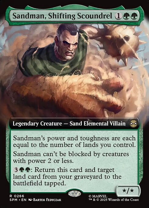 MTG Sandman, Shifting Scoundrel SPM 266 Extended Art Nonfoil