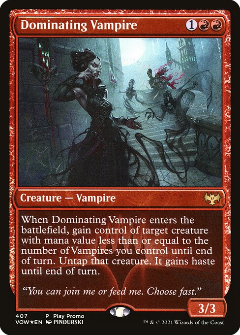 MTG Dominating Vampire VOW 407 Play Promo Foil front