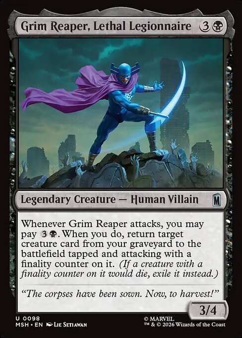 MTG Grim Reaper, Lethal Legionnaire MSH 098 Regular Foil