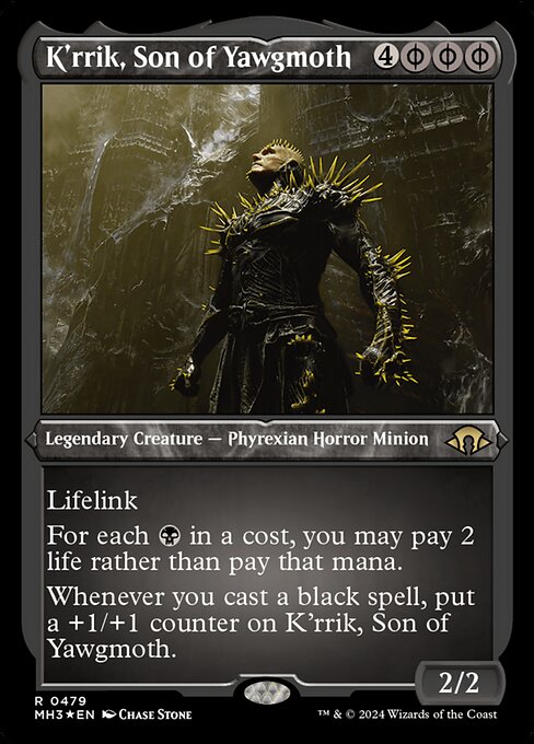 MTG K'rrik, Son of Yawgmoth MH3 479 Foil Etched Etched