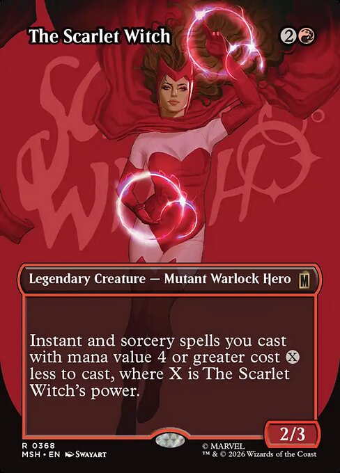 MTG The Scarlet Witch MSH 368 Borderless Logo Foil