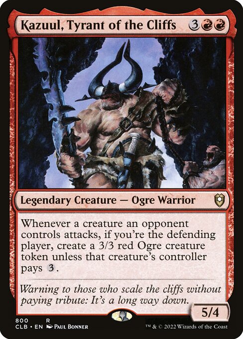 MTG Kazuul, Tyrant of the Cliffs CLB 800 Commander Deck Nonfoil
