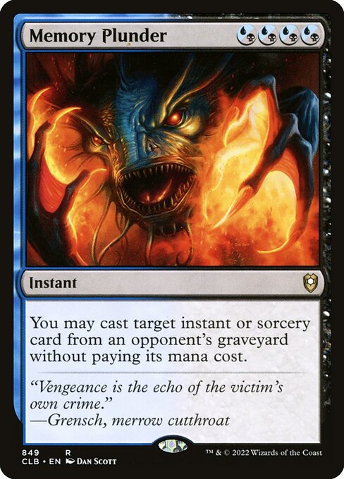 MTG Memory Plunder CLB 849 Commander Deck Nonfoil