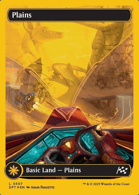 MTG Plains DFT 507 Full-Art Driver's Seat Basic Land First-Place Foil