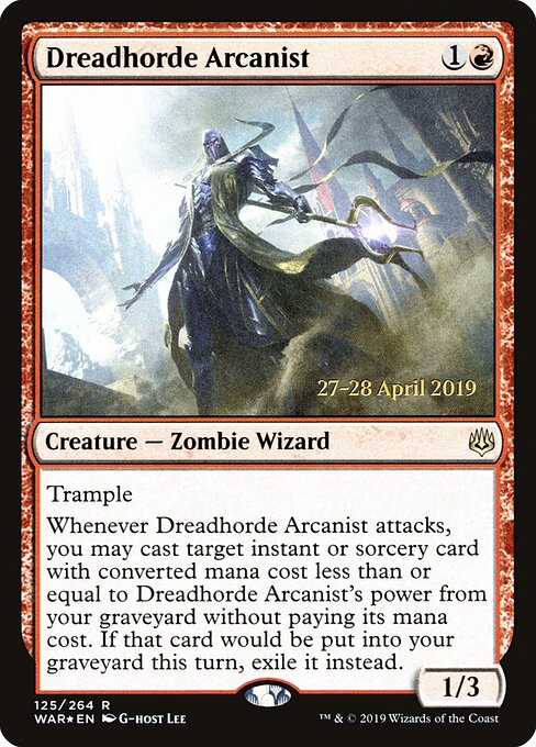 MTG Dreadhorde Arcanist PWAR 125S Prerelease Promo Foil front