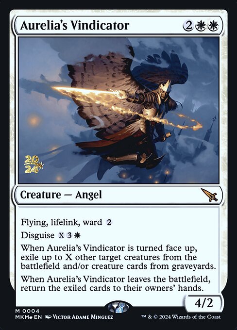 MTG Aurelia's Vindicator PMKM 004s Prerelease Foil