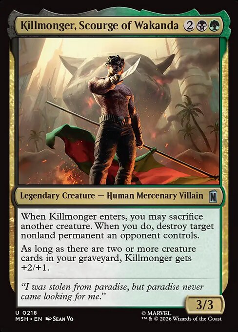 MTG Killmonger, Scourge of Wakanda MSH 218 Regular Foil
