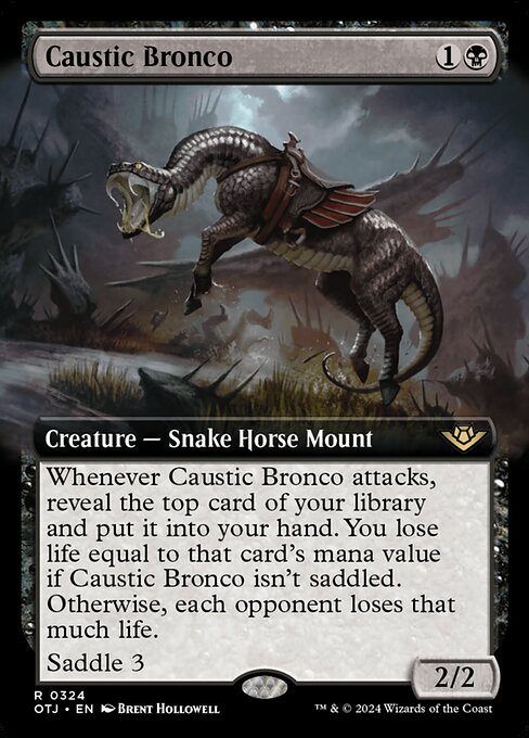 MTG Caustic Bronco OTJ 324 Extended Art Foil