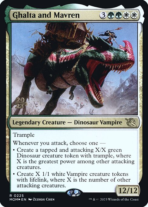 MTG Ghalta and Mavren PMOM 225s Prerelease Foil