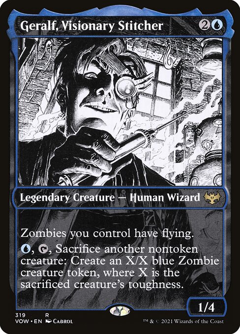 MTG Geralf, Visionary Stitcher VOW 319 Showcase Eternal Night Foil front