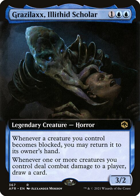 MTG Grazilaxx, Illithid Scholar AFR 367 Extended Art Nonfoil