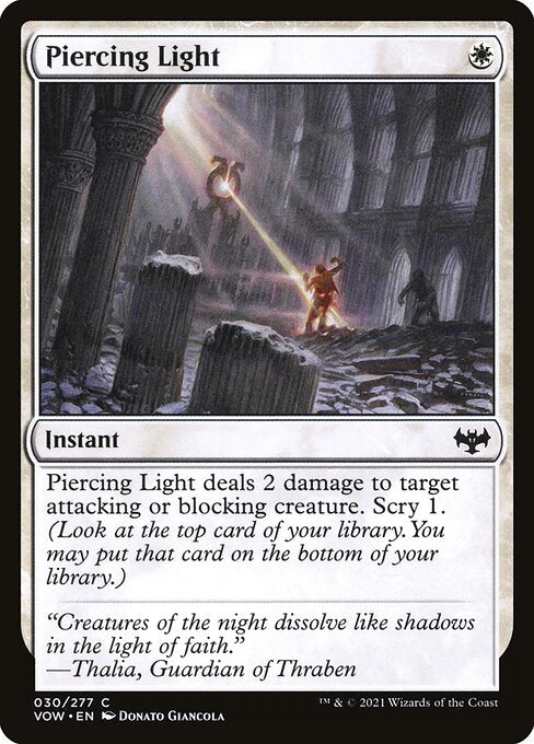 MTG Piercing Light VOW 030 Standard Nonfoil front