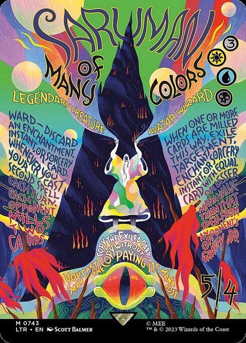 MTG Saruman of Many Colors LTR 743 Borderless Poster Foil
