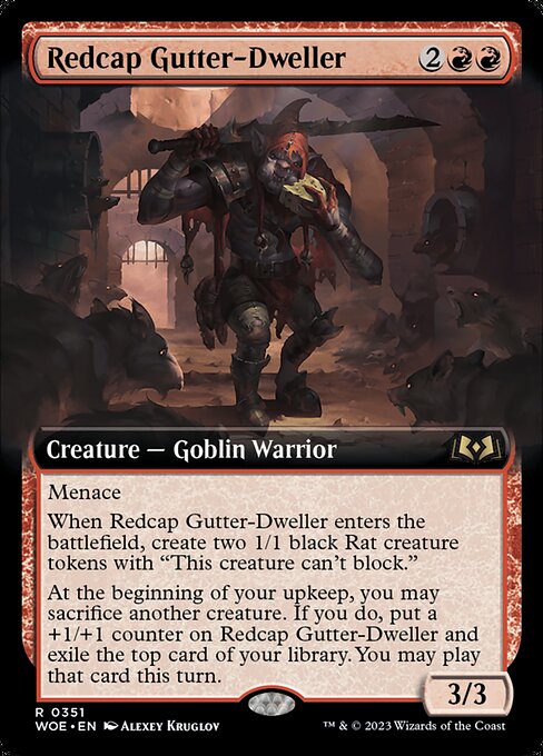 MTG Redcap Gutter-Dweller WOE 351 Extended Art Foil
