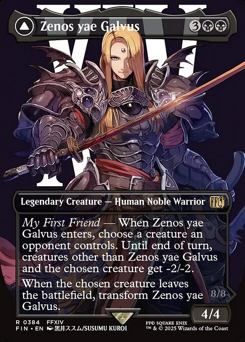 MTG Zenos yae Galvus // Shinryu, Transcendent Rival FIN 384 Borderless Character Nonfoil
