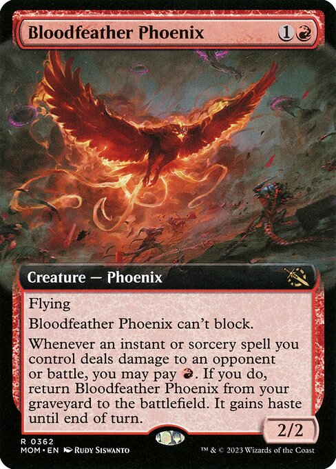 MTG Bloodfeather Phoenix MOM 362 Extended Art Nonfoil