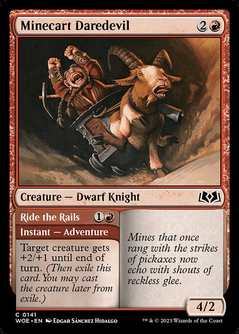 MTG Minecart Daredevil // Ride the Rails WOE 141 Regular Nonfoil