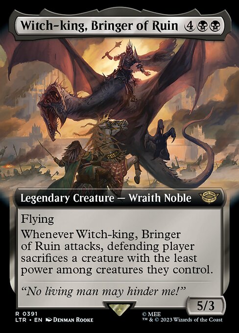 MTG Witch-king, Bringer of Ruin LTR 391 Extended Art Nonfoil