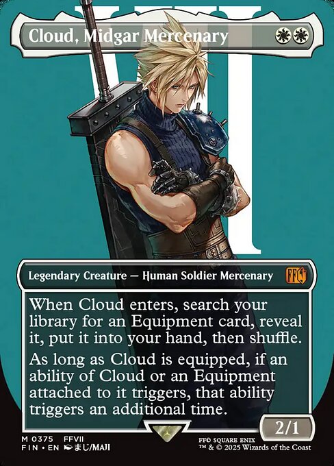 MTG Cloud, Midgar Mercenary FIN 375 Borderless Character Foil