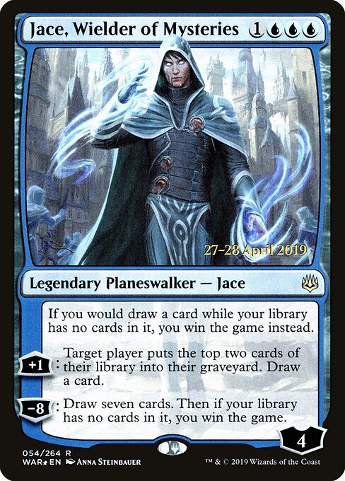 MTG Jace, Wielder of Mysteries PWAR 054S Prerelease Promo Foil front