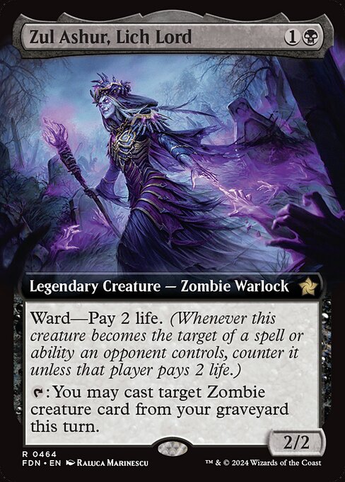 MTG Zul Ashur, Lich Lord FDN 464 Extended Art Foil