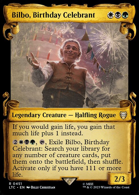 MTG Bilbo, Birthday Celebrant LTC 451 Alternate Art Foil