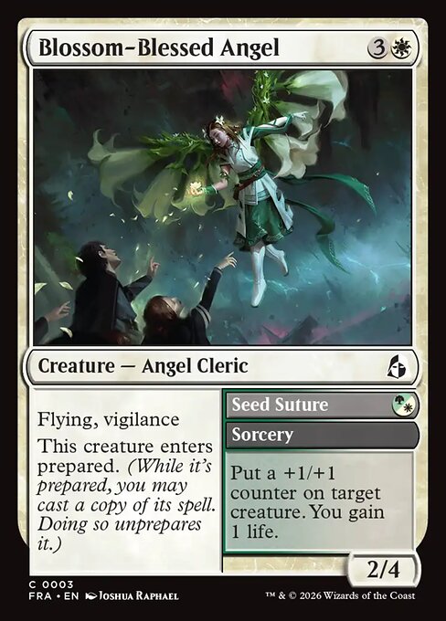 MTG Blossom-Blessed Angel // Seed Suture FRA 003 Standard Nonfoil front
