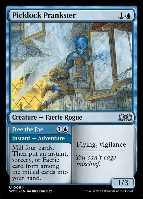MTG Picklock Prankster // Free the Fae WOE 064 Regular Foil