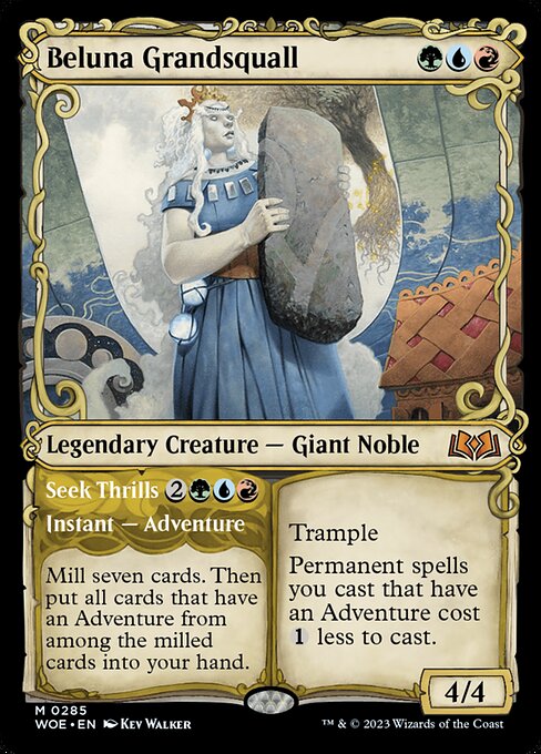 MTG Beluna Grandsquall // Seek Thrills WOE 285 Showcase Adventure Foil