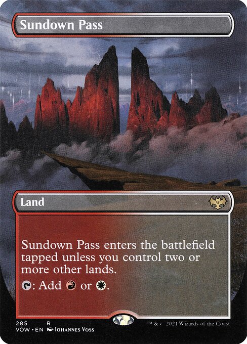 MTG Sundown Pass VOW 285 Borderless Dual Land Foil front