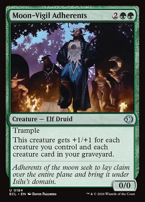 MTG Moon-Vigil Adherents ECL 184 Regular Foil