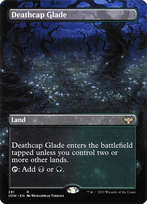 MTG Deathcap Glade VOW 281 Borderless Dual Land Foil front