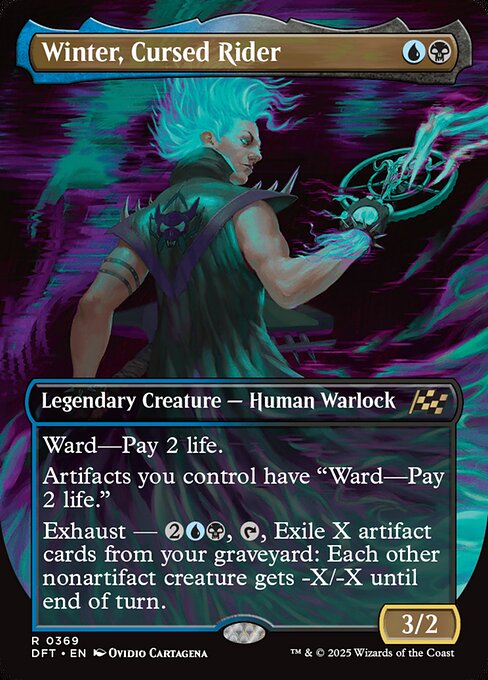 MTG Winter, Cursed Rider DFT 369 Borderless Legendary Foil