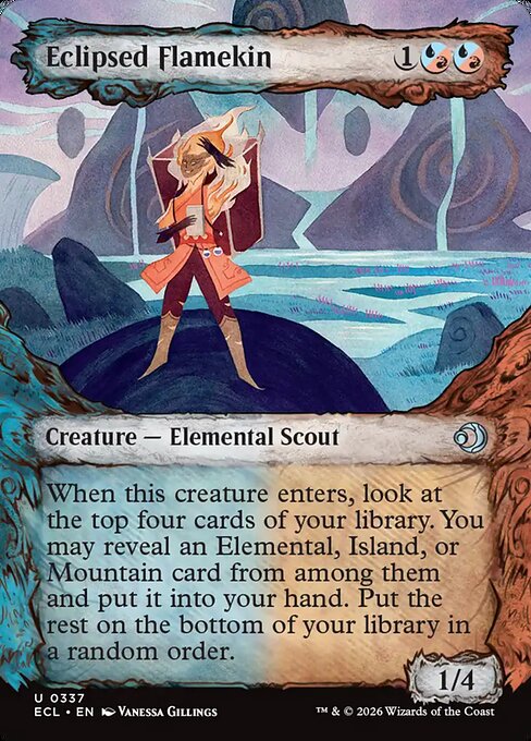 MTG Eclipsed Flamekin ECL 337 Borderless Nonfoil