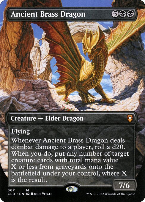 MTG Ancient Brass Dragon CLB 367 Borderless Foil