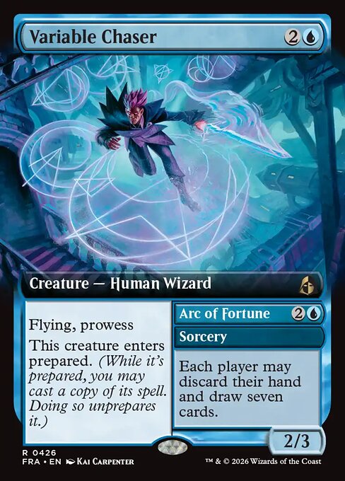 MTG Variable Chaser // Arc of Fortune FRA 426 Extended Art Nonfoil front