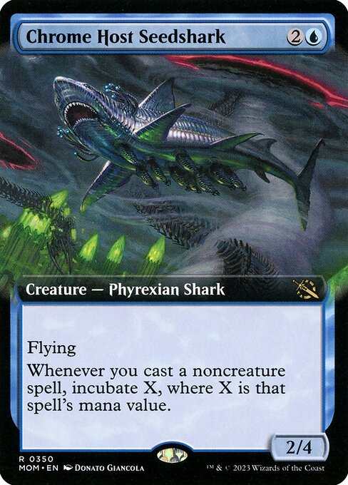 MTG Chrome Host Seedshark MOM 350 Extended Art Foil