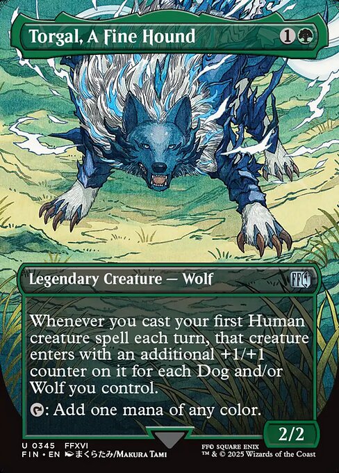 MTG Torgal, A Fine Hound FIN 345 Borderless Woodblock Nonfoil