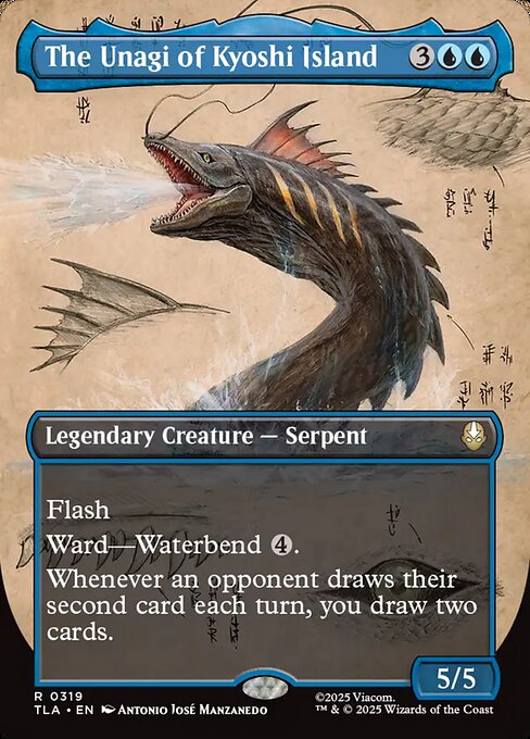 MTG The Unagi of Kyoshi Island TLA 319 Borderless Field Notes Foil