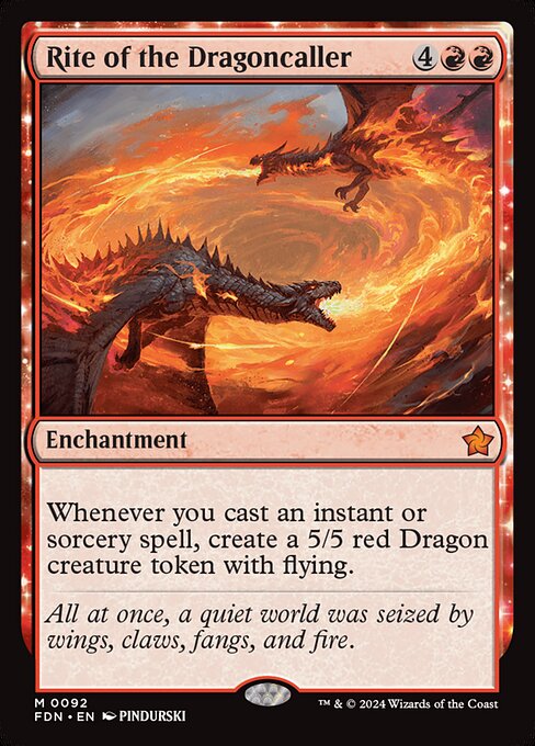 MTG Rite of the Dragoncaller FDN 092 Regular Nonfoil