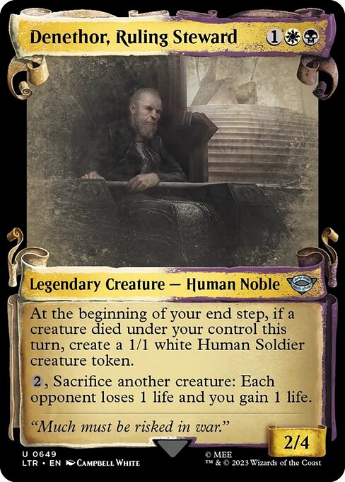 MTG Denethor, Ruling Steward LTR 649 Showcase Scrolls of Middle-earth Silver Foil