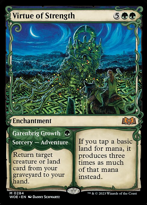 MTG Virtue of Strength // Garenbrig Growth WOE 284 Showcase Adventure Nonfoil