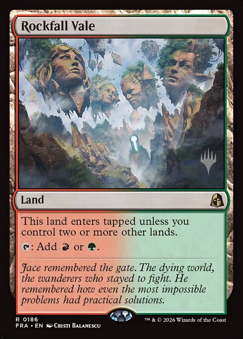 MTG Rockfall Vale PFRA 186P Promo Pack Nonfoil front