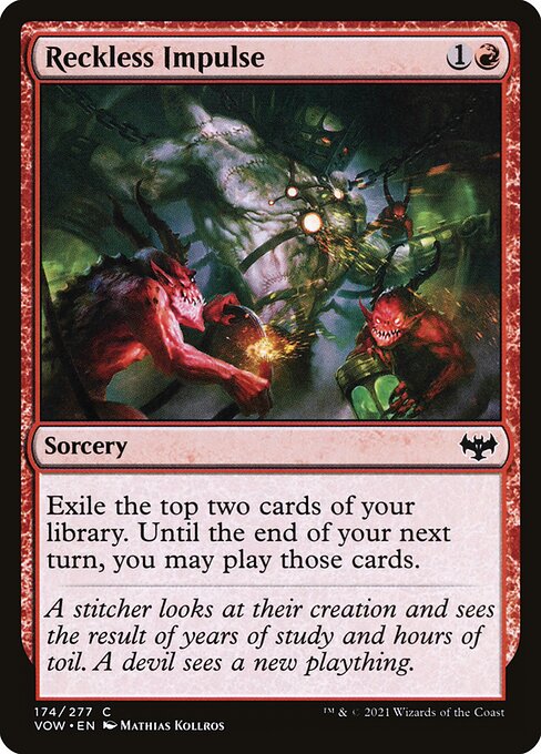 MTG Reckless Impulse VOW 174 Standard Foil front