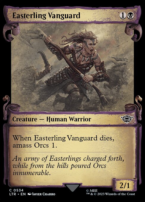 MTG Easterling Vanguard LTR 534 Showcase Scrolls of Middle-earth Silver Foil