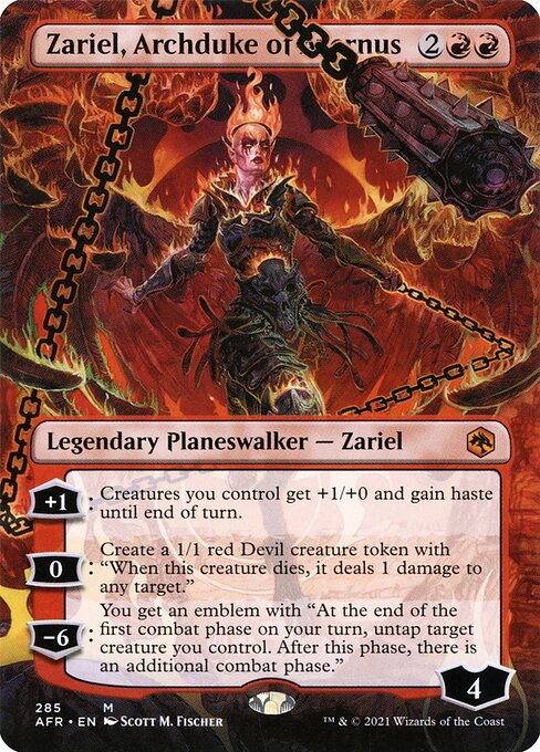 MTG Zariel, Archduke of Avernus AFR 285 Borderless Foil
