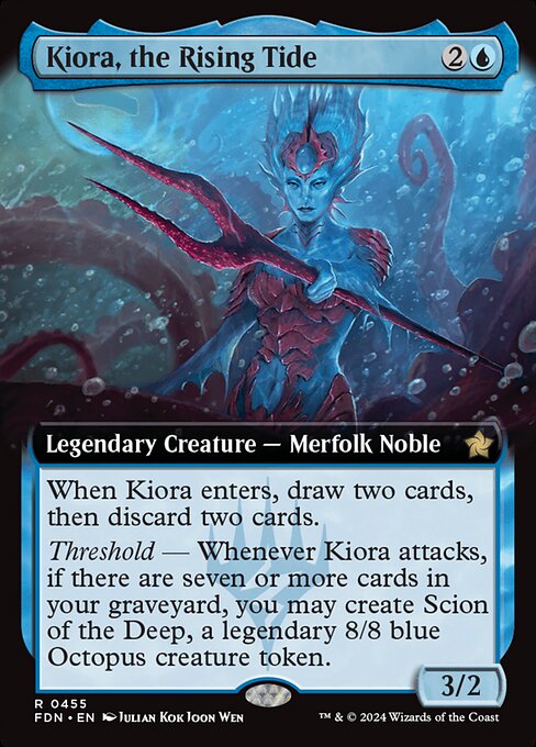 MTG Kiora, the Rising Tide FDN 455 Extended Art Nonfoil