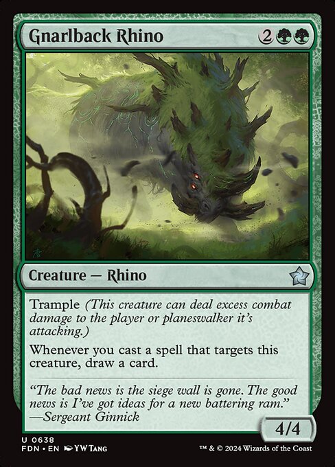 MTG Gnarlback Rhino FDN 638 Starter Collection Nonfoil