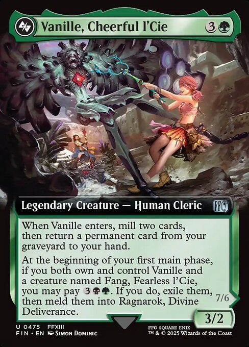 MTG Vanille, Cheerful l'Cie // Ragnarok, Divine Deliverance FIN 475 Extended Art Foil