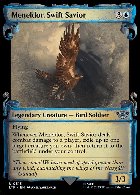 MTG Meneldor, Swift Savior LTR 513 Showcase Scrolls of Middle-earth Nonfoil